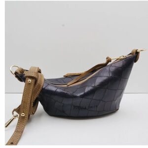 Sevilla Smith Luca 2 Dark Navy Crock Embossed Crossbody Bag Purse